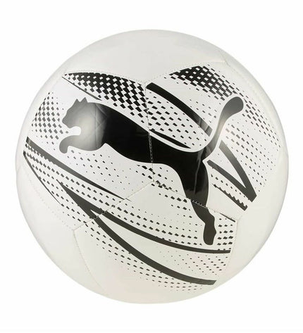 Puma Attacanto graphic white soccer ball size 5 for sports and outdoor play.