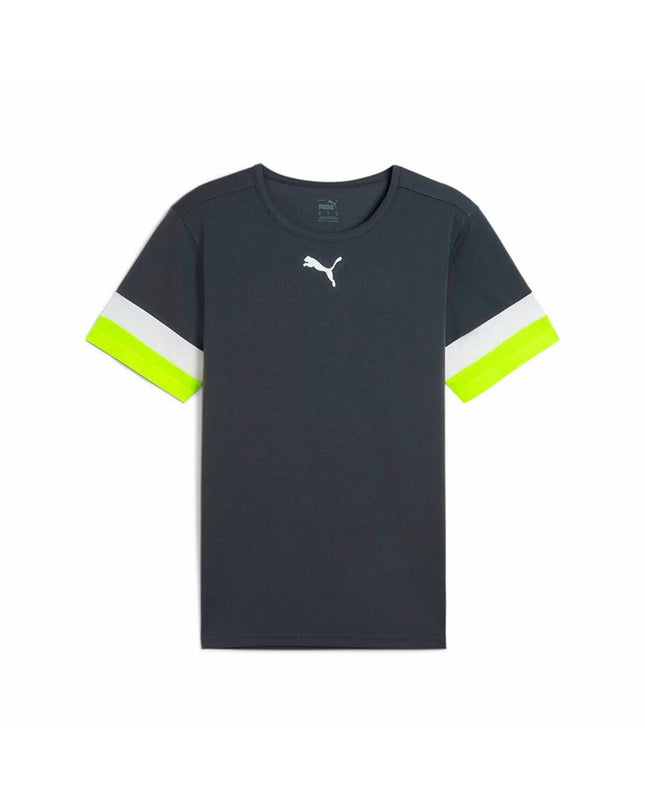 Puma men's short-sleeve football T-shirt in black, designed for sport and outdoor activities, featuring Puma branding.