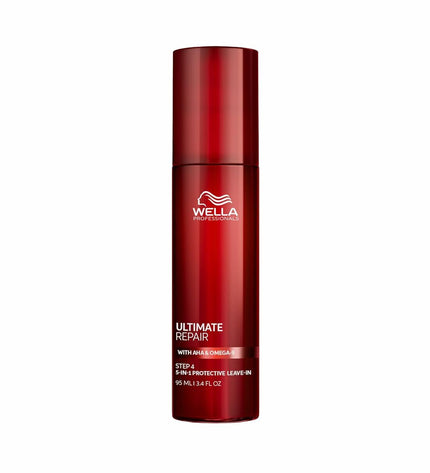 Wella Ultimate Repair voedingssupplement bottle, 95 ml, in a white and gold packaging, for health and personal care.