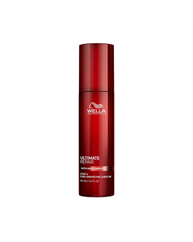 Wella Ultimate Repair voedingssupplement bottle, 95 ml, in a white and gold packaging, for health and personal care.