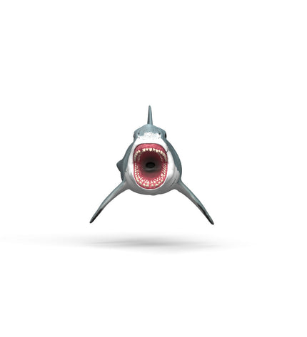 Schleich Megalodon action figure toy, detailed plastic shark with open mouth and fins, designed for play and display.