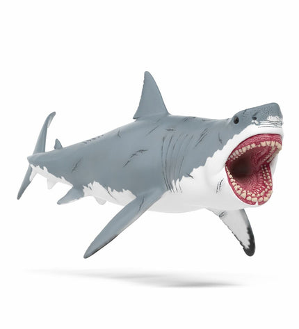 Schleich Megalodon action figure toy with detailed shark features, suitable for play and collection in the poppen en actiefiguren category.