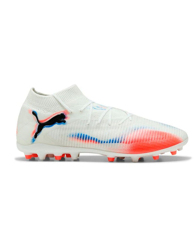 Black Puma Future 8 Pro MG adult soccer cleats with durable outsole and modern design for outdoor football.