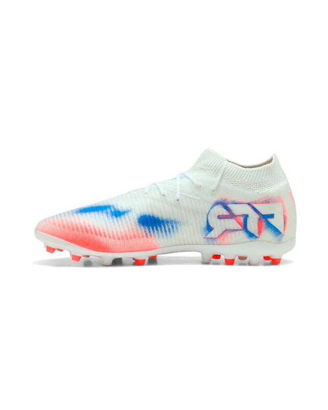 Black Puma Future 8 Pro Mg adult soccer cleats for outdoor football, featuring sport and outdoor design with sporty sole details.