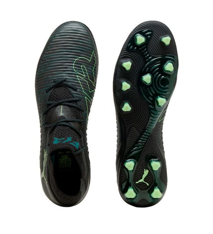 Black Puma Future 8 Ultimate adult football shoes for outdoor soccer, designed for sport and outdoor use.