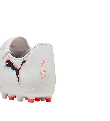 Adult Puma Future 8 Play MG soccer cleats for outdoor football, featuring black and white design with Puma branding.