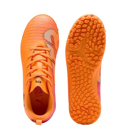 Puma Future 8 Play Tt Heat Fire football cleats for sport and outdoor soccer, featuring vibrant heat fire design and lightweight construction.