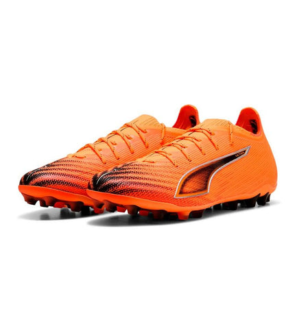 Puma Ultra 6 Ultimate MG Heat Fire B orange soccer cleats for adults, designed for outdoor football and sport performance.