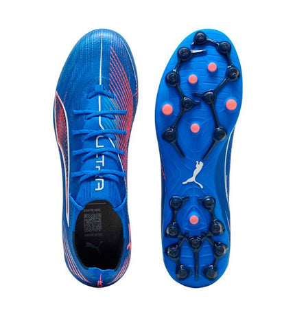 Blue Puma Ultra 6 Ultimate MG adult football shoes for sport and outdoor use, featuring a lightweight design and durable outsole.