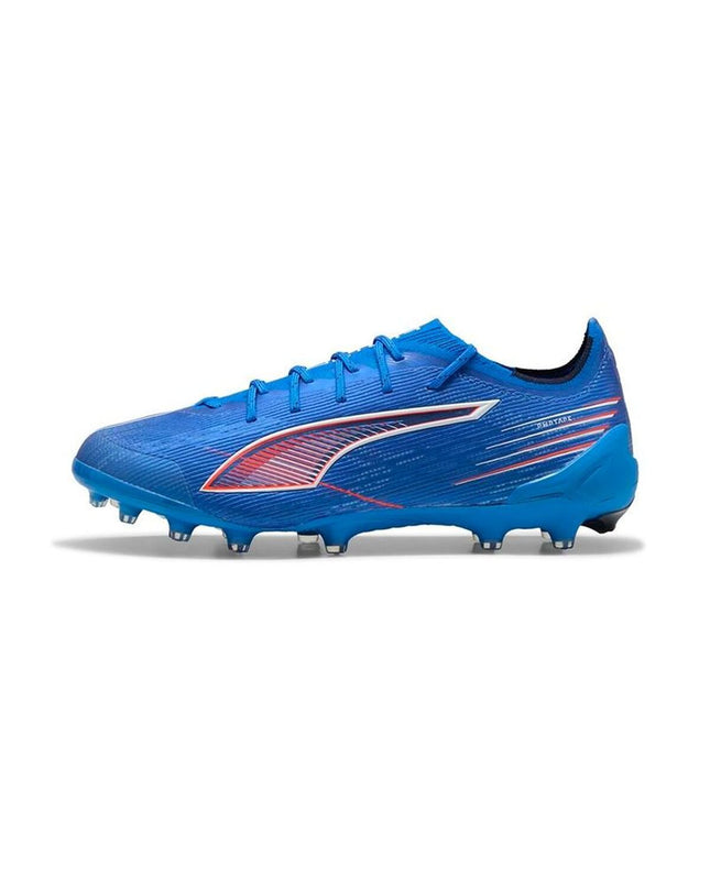 Blue Puma Ultra 6 Ultimate AG adult football cleats for outdoor soccer, featuring lightweight design and durable studded sole.