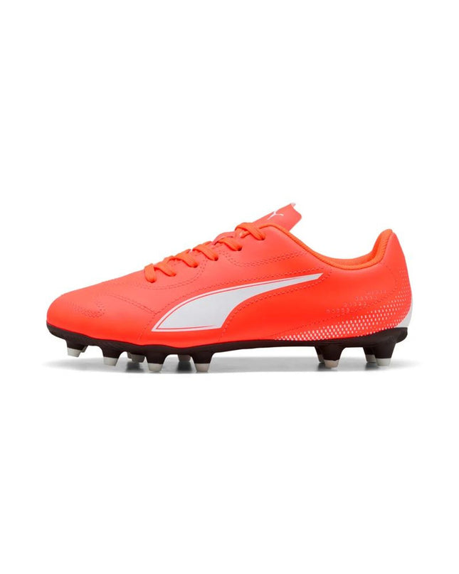 Puma Vitoria II FG/AG soccer cleats for kids, black and blue sport shoes with textured upper and studded outsole for outdoor play.