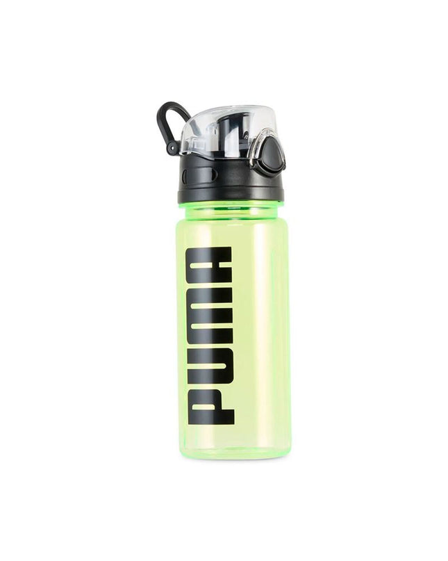 Puma Tr Sportstyle water bottle in light plastic, ideal for outdoor sports and cycling, with a sleek design and durable build.