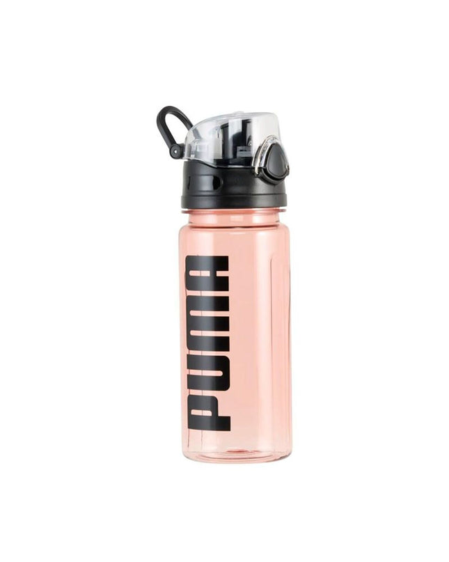 Pink Puma Tr Sportstyle water bottle for sports and outdoor cycling, made of durable plastic with a secure cap.