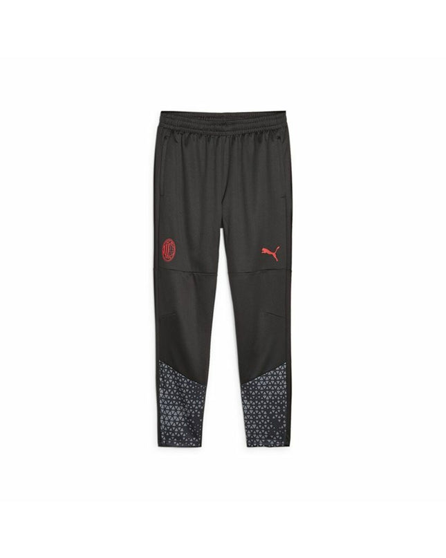 Adult Puma football training pants, sport and outdoor, black athletic pants with Puma logo for men.