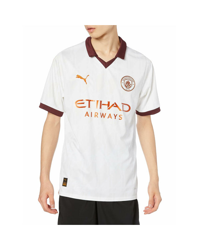 Puma Manchester City away men's short-sleeve football T-shirt, sporty outdoor shirt with team logo and design details