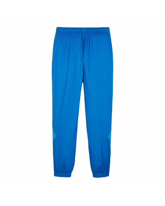 Puma men's football training pants in black with Puma logo, designed for soccer and outdoor sports.