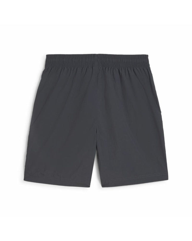 Dark gray Puma AC Milan men's sports shorts for football, designed for outdoor athletic activity.
