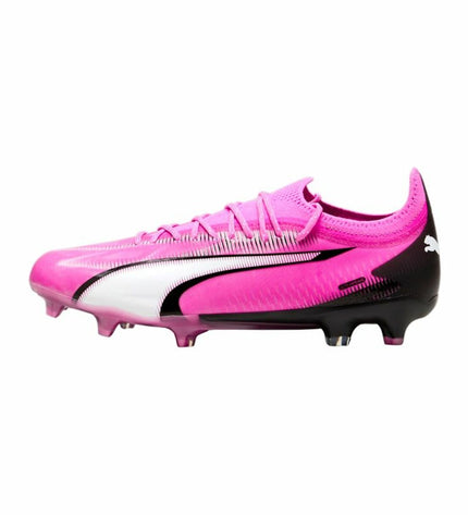 Pink Puma Ultra Ultimate FG/AG soccer cleats for adults, designed for outdoor football and sport performance.