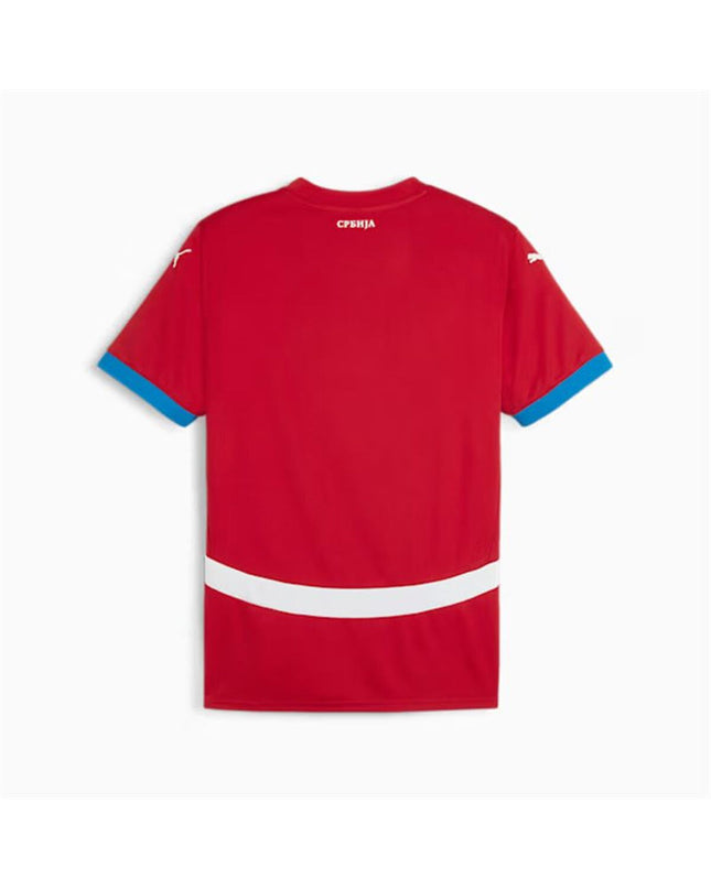 Puma Serbia 2024 men's short-sleeve football T-shirt, sport and outdoor, with team logo and breathable fabric.