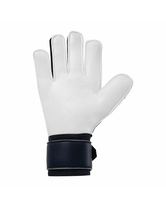 Blue Uhlsport Prediction Soft Pro goalkeeper gloves for adults, designed for football and outdoor sports.