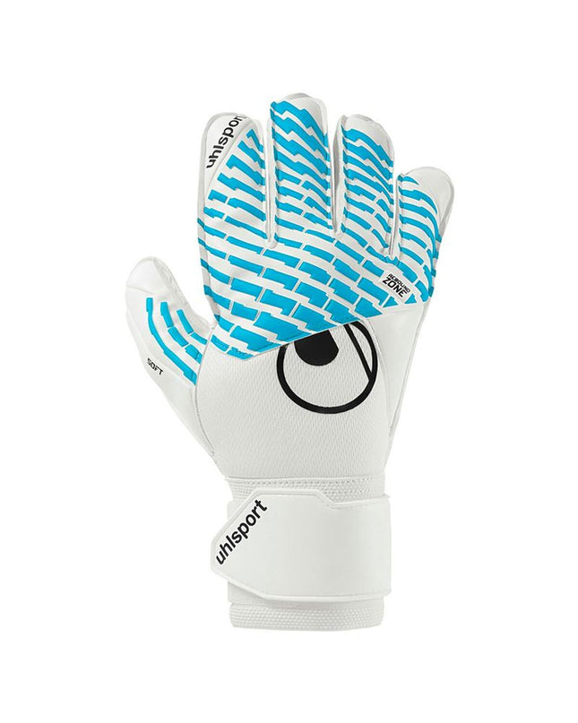 Uhlsport Keeperhandschoenen FM Cybertec Soft Pro water-resistant goalkeeper gloves for adults, designed for football and outdoor sports.