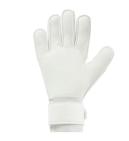 Adult Uhlsport Keeperhandschoenen FM Cybertec Soft Pro for water-resistant soccer goalkeeping, suitable for outdoor sports.