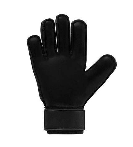 Orange Uhlsport Keeperhandschoenen FM Soft Resist+ Flex Frame for adults, designed for soccer goalkeeping, with padded palms and flexible fit.