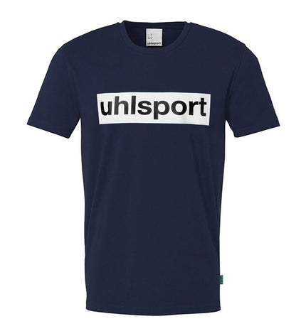 Men's Uhlsport Essential Promo short-sleeve football T-shirt, sporty design, suitable for outdoor soccer and training.