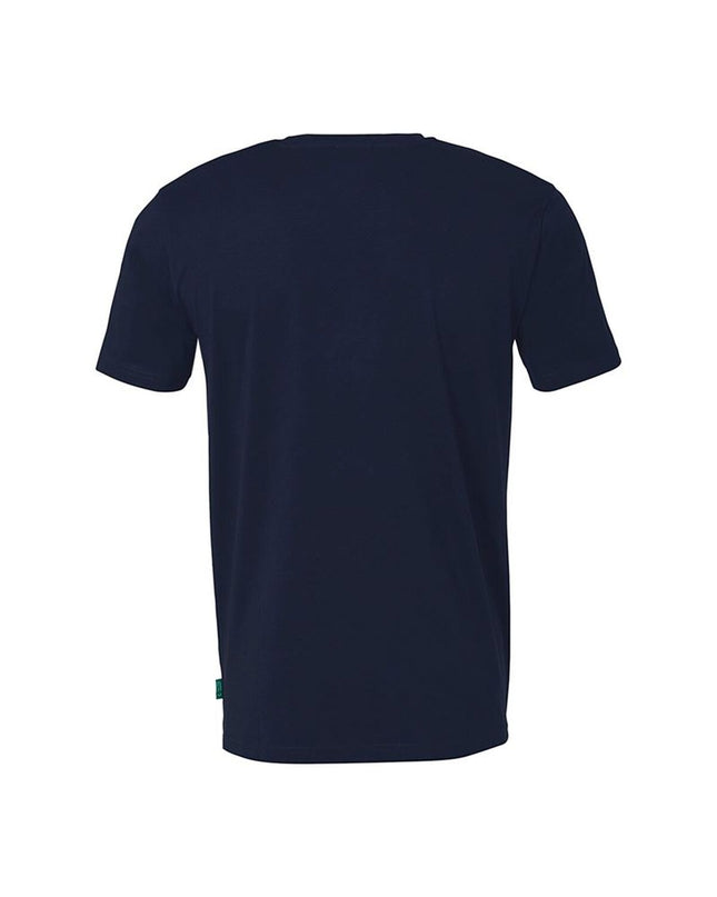 Men's Uhlsport Essential promo short-sleeve football T-shirt, sporty design, lightweight fabric, suitable for outdoor soccer training.