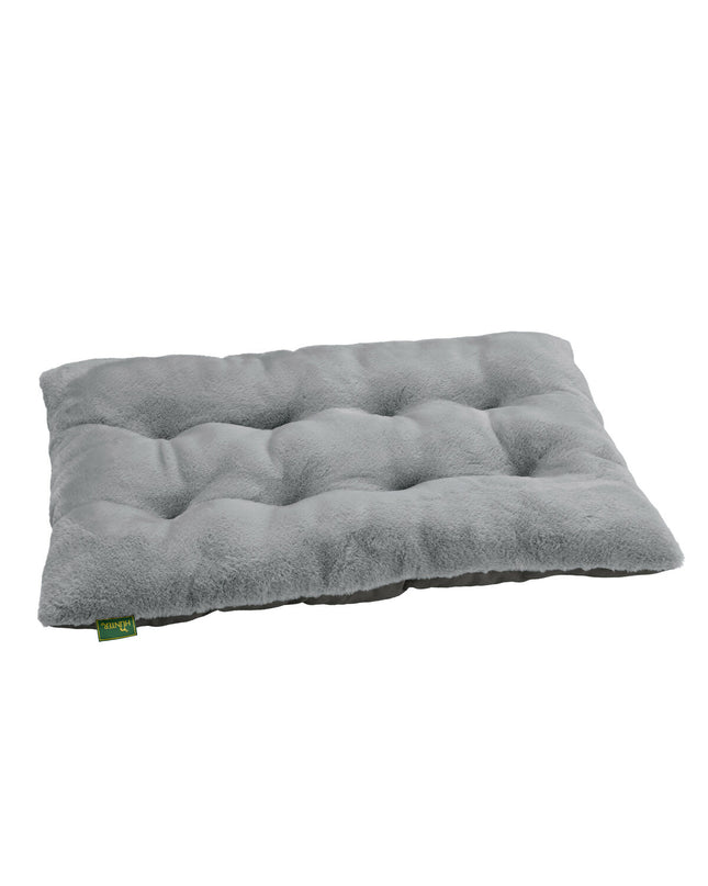 Hunter Rockford dog bed in gray, 100x70 cm, plush fabric with raised edges for comfort and support.