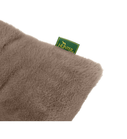 Hunter Rockford dog bed in brown, 80x60 cm, with plush fabric and raised edges for comfort and support.