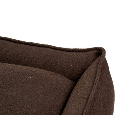 Hunter Belluno dog bed in brown, 80x60 cm, soft fabric with raised edges for comfort and support.