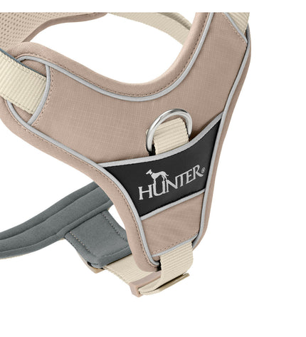 Hunter DIVO UP beige dog harness for small dogs, XS size, with adjustable straps and soft padding for comfort.