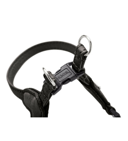Hunter SOHO MINI black dog harness for small breeds, featuring adjustable straps and durable nylon material.