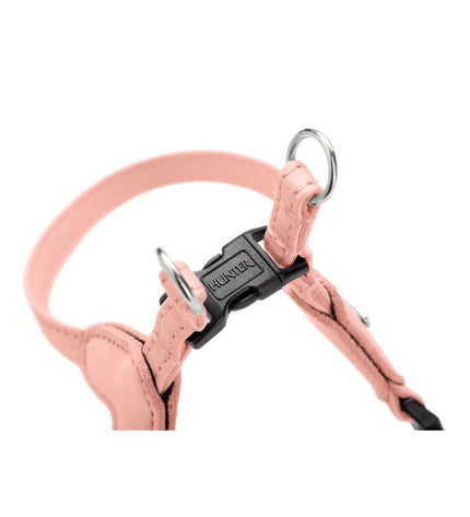 Pink Hunter SOHO MINI dog harness with adjustable straps and soft fabric for small dogs, designed for comfort and control.