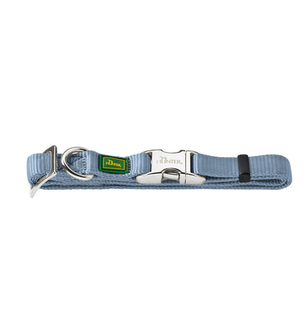 Hunter VARIO BASIC blue dog collar for medium-sized dogs, adjustable 30-45 cm, made of durable material.