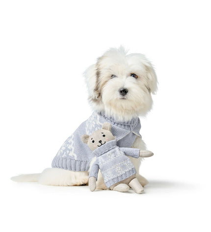Hunter BIRKA gray polyester dog plush toy, soft and cuddly for dogs, featuring a bear design for playful comfort.