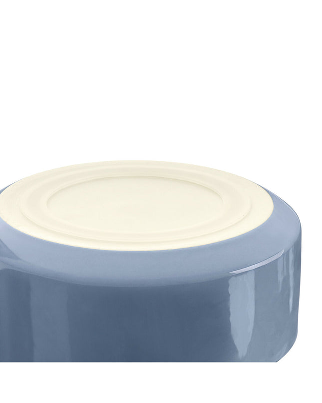 Hunter OSBY GLAZED ceramic dog feeder bowl in blue, 1.9L capacity, designed for feeding dogs with a durable ceramic finish.