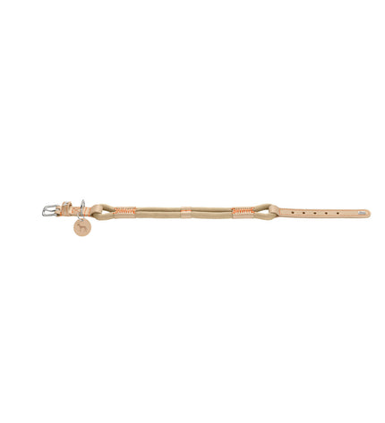 Hunter Malia beige dog collar for medium-sized dogs, adjustable 40-49 cm, made of durable material with a simple buckle.