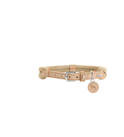 Hunter Malia beige dog collar for medium-sized dogs, 40-49 cm, made of durable material with adjustable fit.