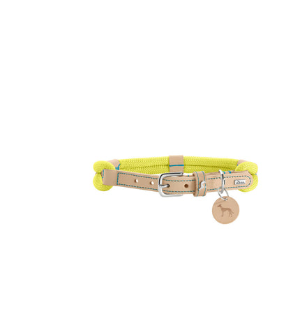 Hunter Malia lime dog collar for medium to large dogs, adjustable 45-54 cm, made of durable material with a stylish design.