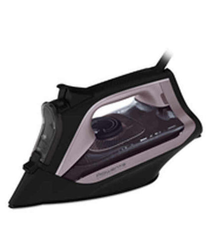 Rowenta Express Steam 2600W steam iron with water tank, white and gray design, designed for home ironing and fabric care.