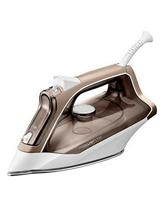 Rowenta DX1635 steam iron with 2400W power and 120 g/min steam output, shown with a sleek design and control dial.