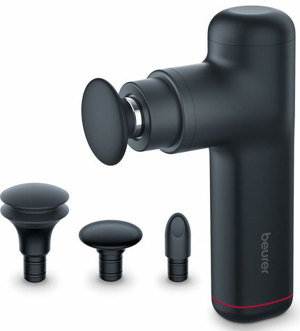 Beurer MG79 black electric hand massager for health and wellness, showing ergonomic design and control buttons.