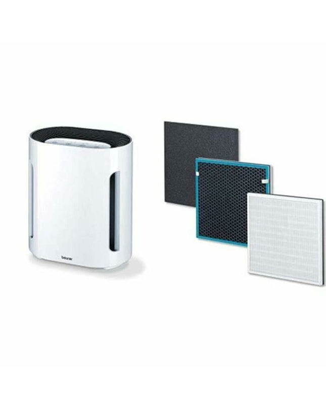 Beurer 69300 portable air conditioner in white, compact air purifier device for home use, with control panel and vents visible.