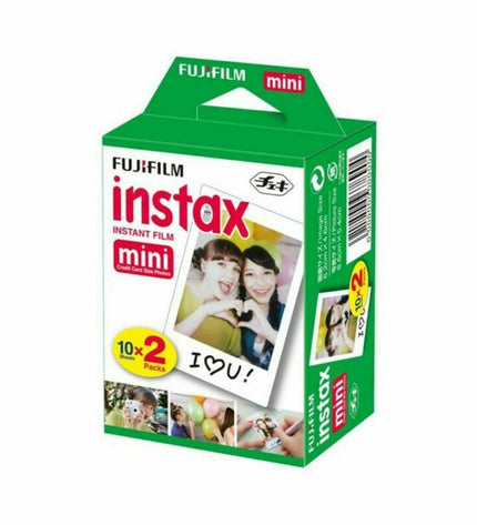 Fujifilm instant photo film pack with 10 sheets for Fuji Instax cameras, featuring vibrant colors and sharp image quality.