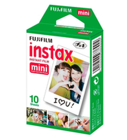 Fujifilm Instax Mini 10 glossy instant camera with film, compact electronic camera for instant photography.