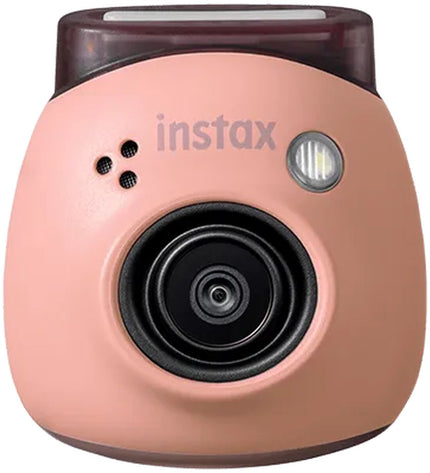 Fujifilm INSTAX PAL digital camera in black, compact electronic device for instant photos, featuring lens and control buttons.