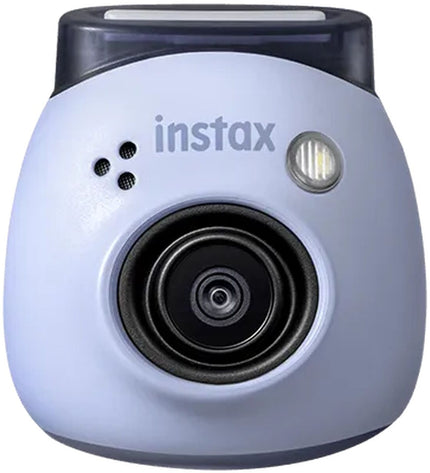 Fujifilm Instax Pal digital camera in black, compact electronic device for instant photography, with lens and control buttons visible.