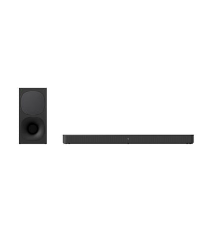 Black Sony HT-S400 soundbar with 330W power, sleek design, and audio controls visible in the image for enhanced home entertainment.